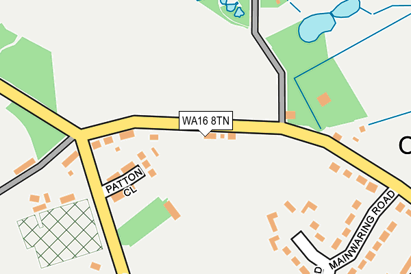 WA16 8TN map - OS OpenMap – Local (Ordnance Survey)