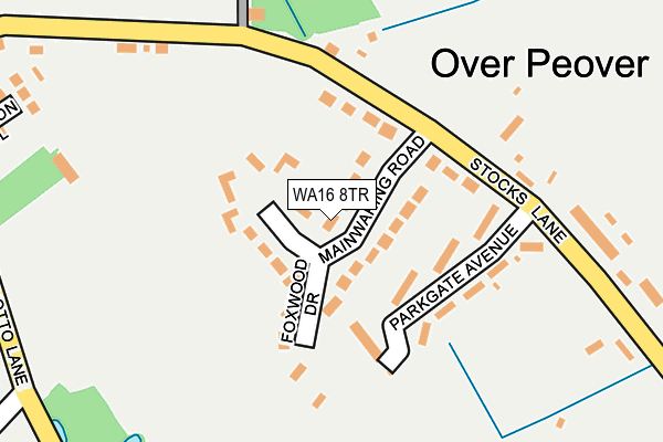WA16 8TR map - OS OpenMap – Local (Ordnance Survey)