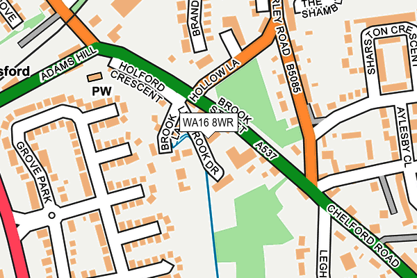 WA16 8WR map - OS OpenMap – Local (Ordnance Survey)