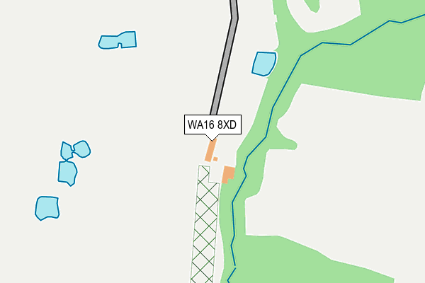 WA16 8XD map - OS OpenMap – Local (Ordnance Survey)