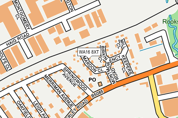 WA16 8XT map - OS OpenMap – Local (Ordnance Survey)