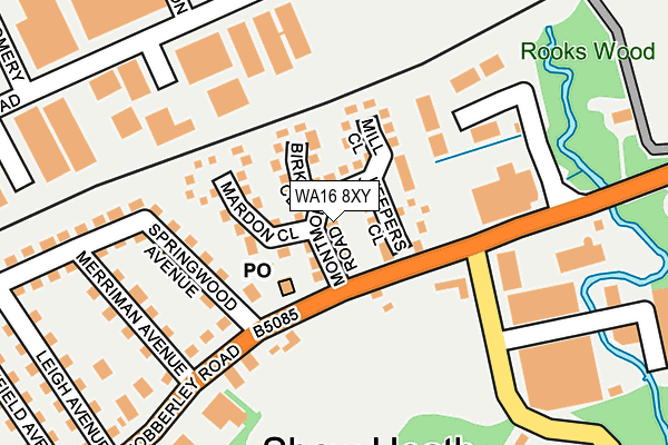 WA16 8XY map - OS OpenMap – Local (Ordnance Survey)