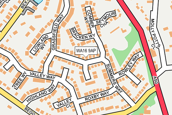 WA16 9AP map - OS OpenMap – Local (Ordnance Survey)