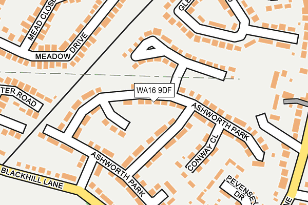 WA16 9DF map - OS OpenMap – Local (Ordnance Survey)