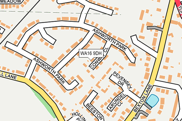 WA16 9DH map - OS OpenMap – Local (Ordnance Survey)