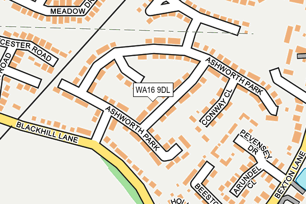 WA16 9DL map - OS OpenMap – Local (Ordnance Survey)