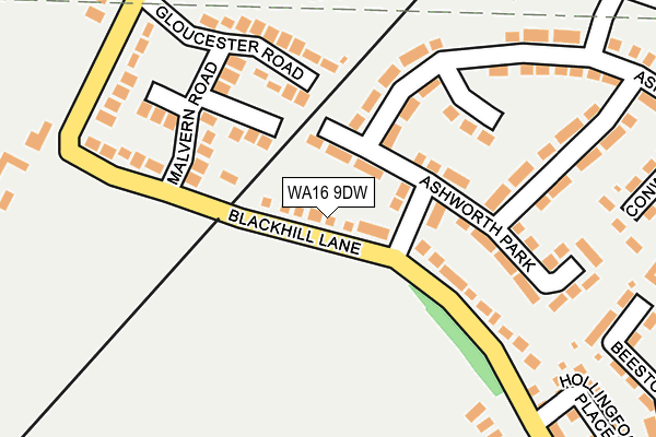 WA16 9DW map - OS OpenMap – Local (Ordnance Survey)
