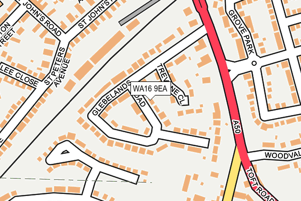 WA16 9EA map - OS OpenMap – Local (Ordnance Survey)