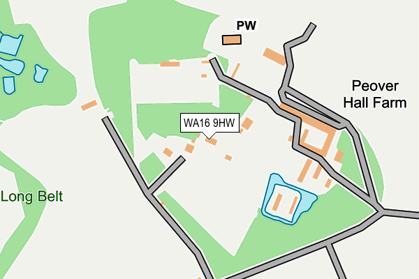 WA16 9HW map - OS OpenMap – Local (Ordnance Survey)