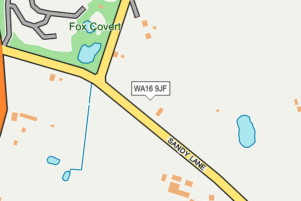 WA16 9JF map - OS OpenMap – Local (Ordnance Survey)