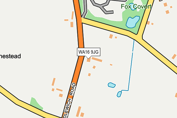 WA16 9JG map - OS OpenMap – Local (Ordnance Survey)