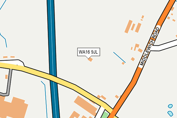 WA16 9JL map - OS OpenMap – Local (Ordnance Survey)