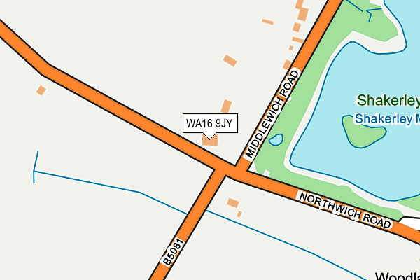 WA16 9JY map - OS OpenMap – Local (Ordnance Survey)