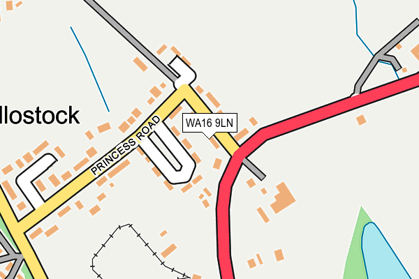 WA16 9LN map - OS OpenMap – Local (Ordnance Survey)