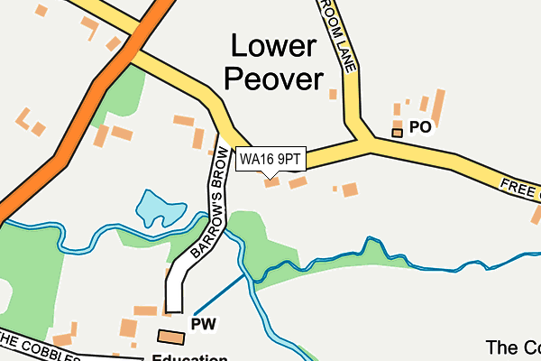 WA16 9PT map - OS OpenMap – Local (Ordnance Survey)