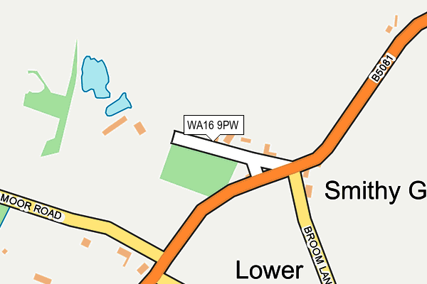 WA16 9PW map - OS OpenMap – Local (Ordnance Survey)