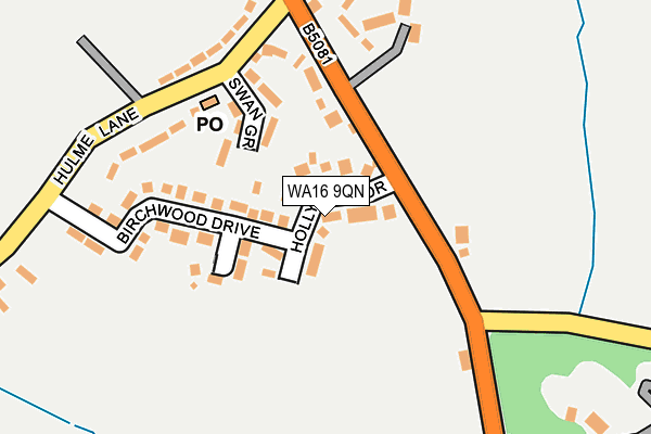 WA16 9QN map - OS OpenMap – Local (Ordnance Survey)