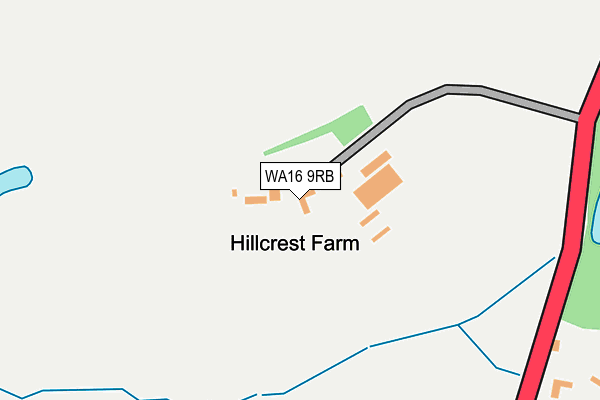 WA16 9RB map - OS OpenMap – Local (Ordnance Survey)