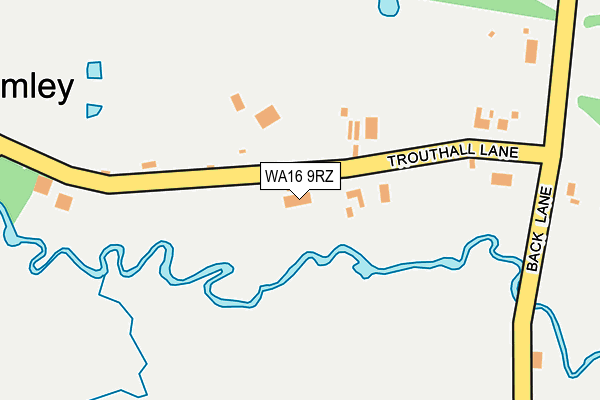 WA16 9RZ map - OS OpenMap – Local (Ordnance Survey)