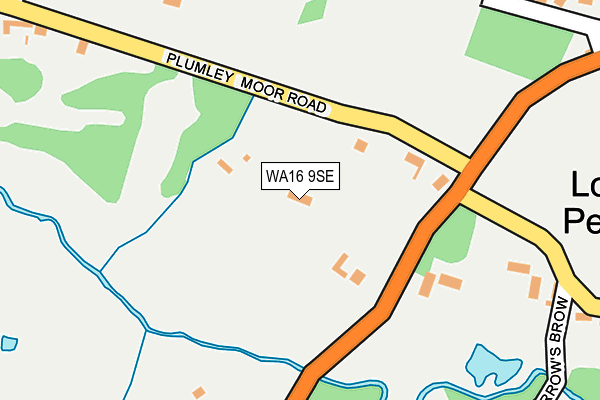WA16 9SE map - OS OpenMap – Local (Ordnance Survey)