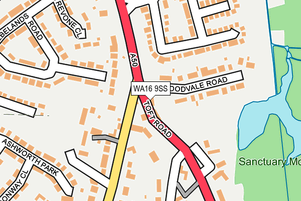 WA16 9SS map - OS OpenMap – Local (Ordnance Survey)