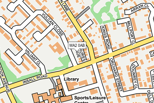 WA2 0AB map - OS OpenMap – Local (Ordnance Survey)