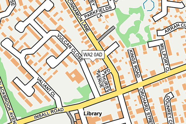WA2 0AD map - OS OpenMap – Local (Ordnance Survey)