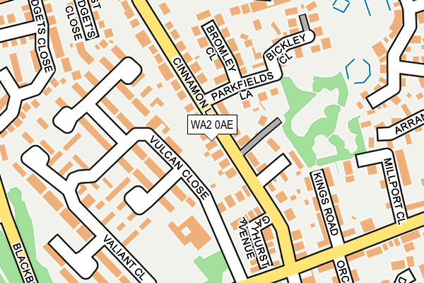 WA2 0AE map - OS OpenMap – Local (Ordnance Survey)