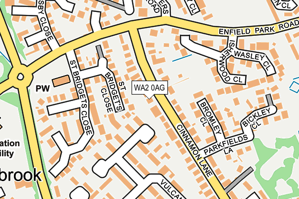 WA2 0AG map - OS OpenMap – Local (Ordnance Survey)