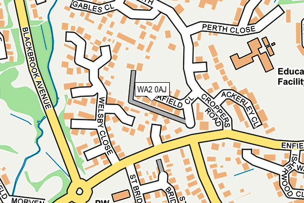 WA2 0AJ map - OS OpenMap – Local (Ordnance Survey)