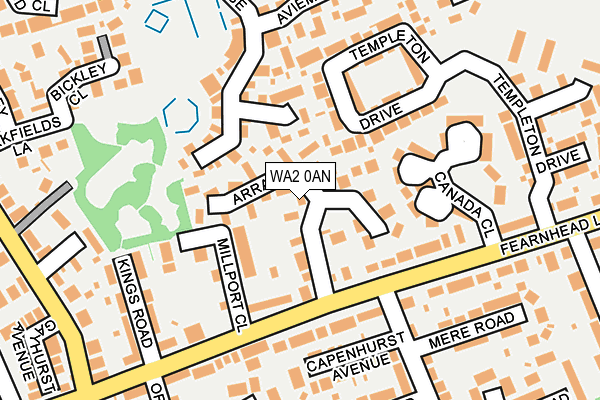 WA2 0AN map - OS OpenMap – Local (Ordnance Survey)
