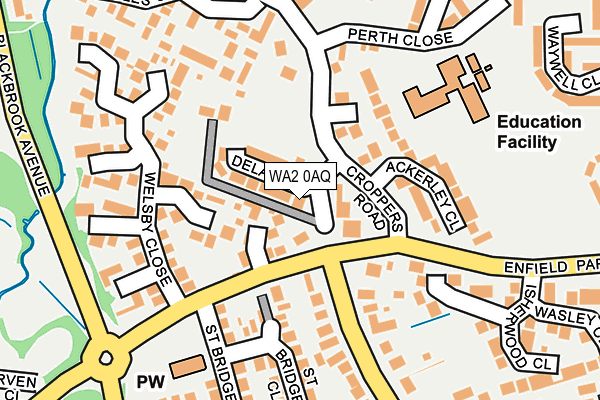 WA2 0AQ map - OS OpenMap – Local (Ordnance Survey)