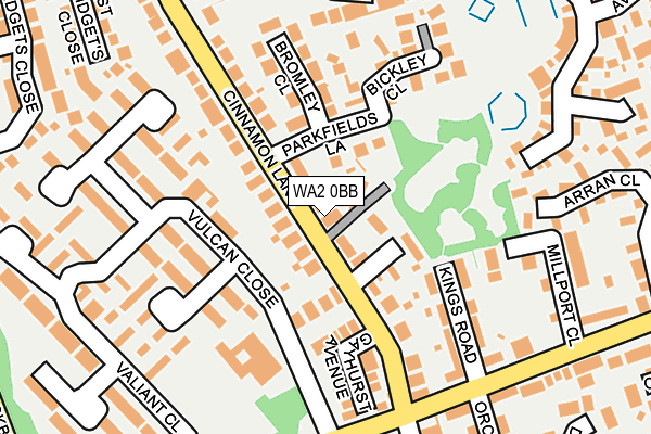 WA2 0BB map - OS OpenMap – Local (Ordnance Survey)