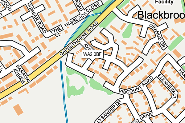 WA2 0BF map - OS OpenMap – Local (Ordnance Survey)