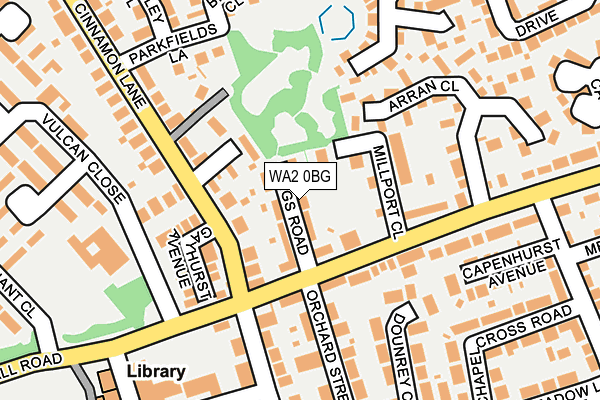 WA2 0BG map - OS OpenMap – Local (Ordnance Survey)