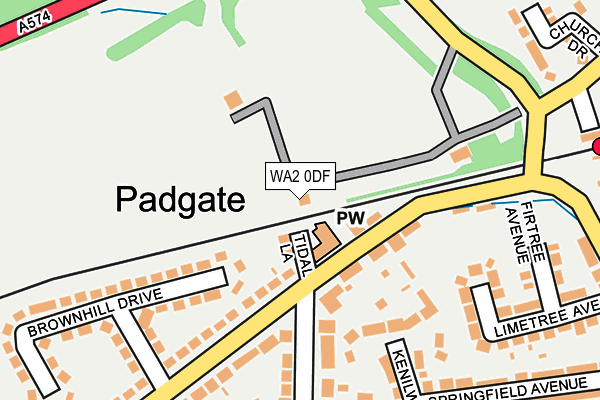 WA2 0DF map - OS OpenMap – Local (Ordnance Survey)