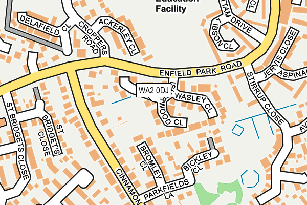 WA2 0DJ map - OS OpenMap – Local (Ordnance Survey)