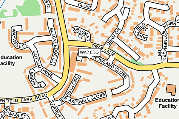 WA2 0DQ map - OS OpenMap – Local (Ordnance Survey)