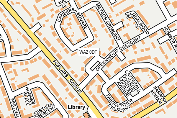 WA2 0DT map - OS OpenMap – Local (Ordnance Survey)