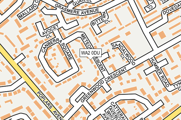 WA2 0DU map - OS OpenMap – Local (Ordnance Survey)