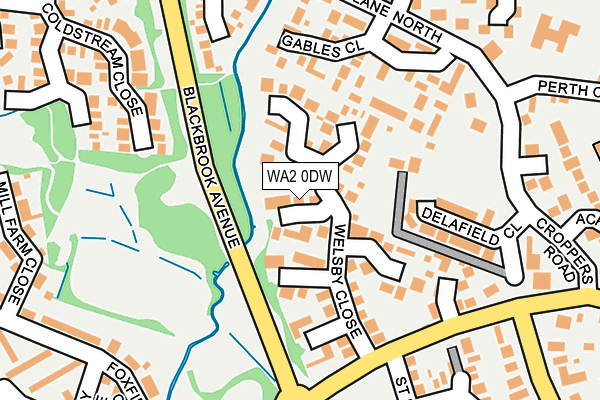 WA2 0DW map - OS OpenMap – Local (Ordnance Survey)