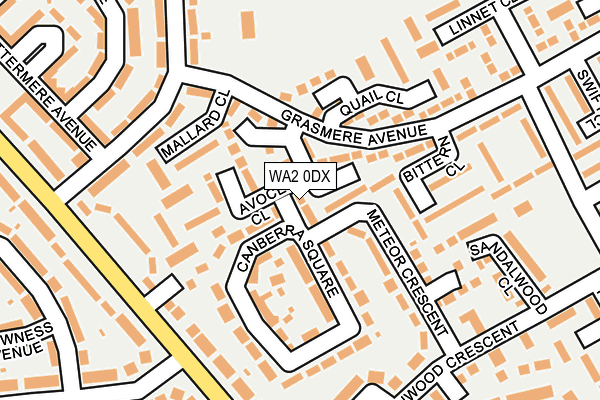 WA2 0DX map - OS OpenMap – Local (Ordnance Survey)