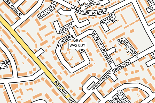 WA2 0DY map - OS OpenMap – Local (Ordnance Survey)