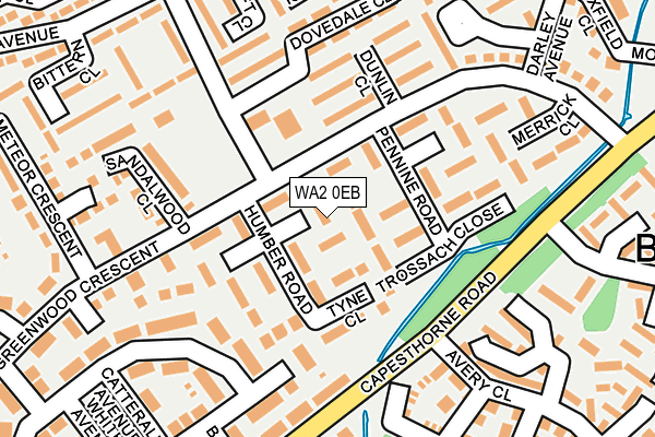 WA2 0EB map - OS OpenMap – Local (Ordnance Survey)