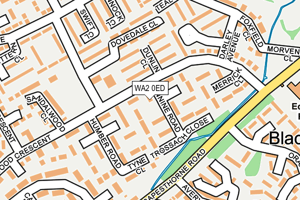 WA2 0ED map - OS OpenMap – Local (Ordnance Survey)