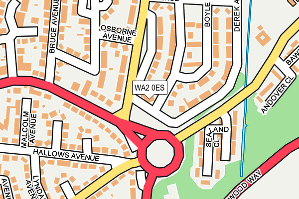 WA2 0ES map - OS OpenMap – Local (Ordnance Survey)
