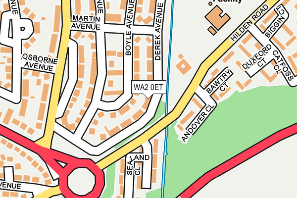 WA2 0ET map - OS OpenMap – Local (Ordnance Survey)