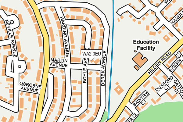 WA2 0EU map - OS OpenMap – Local (Ordnance Survey)