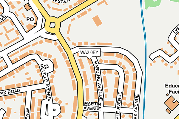 WA2 0EY map - OS OpenMap – Local (Ordnance Survey)