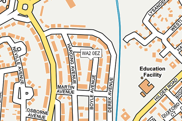 WA2 0EZ map - OS OpenMap – Local (Ordnance Survey)